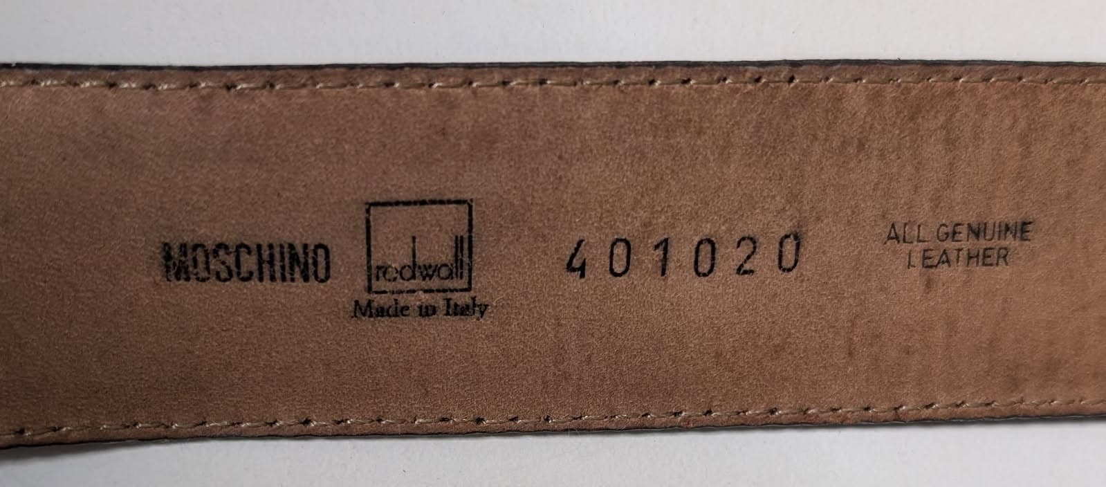 Vintage Moschino Gold Letter Logo Belt - Black Leather Made In Italy — photo 2 of 8