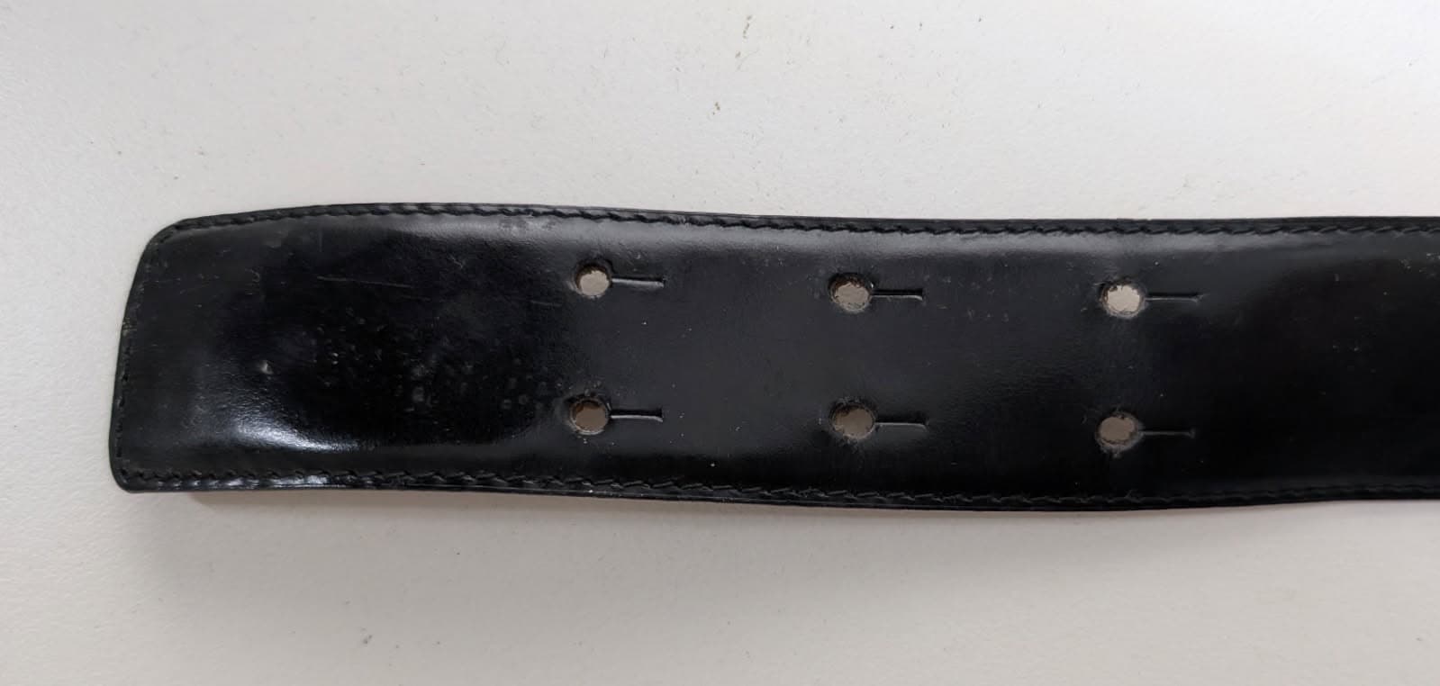 Vintage Moschino Gold Letter Logo Belt - Black Leather Made In Italy — photo 3 of 8