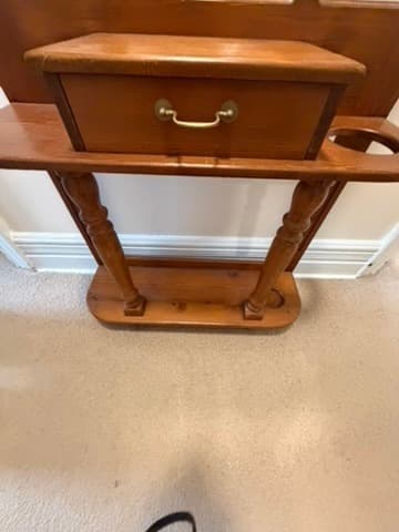 Vintage Oak Hall Tree with Mirror and Storage — photo 2 of 8