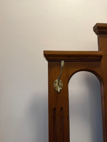Vintage Oak Hall Tree with Mirror and Storage — photo 6 of 8