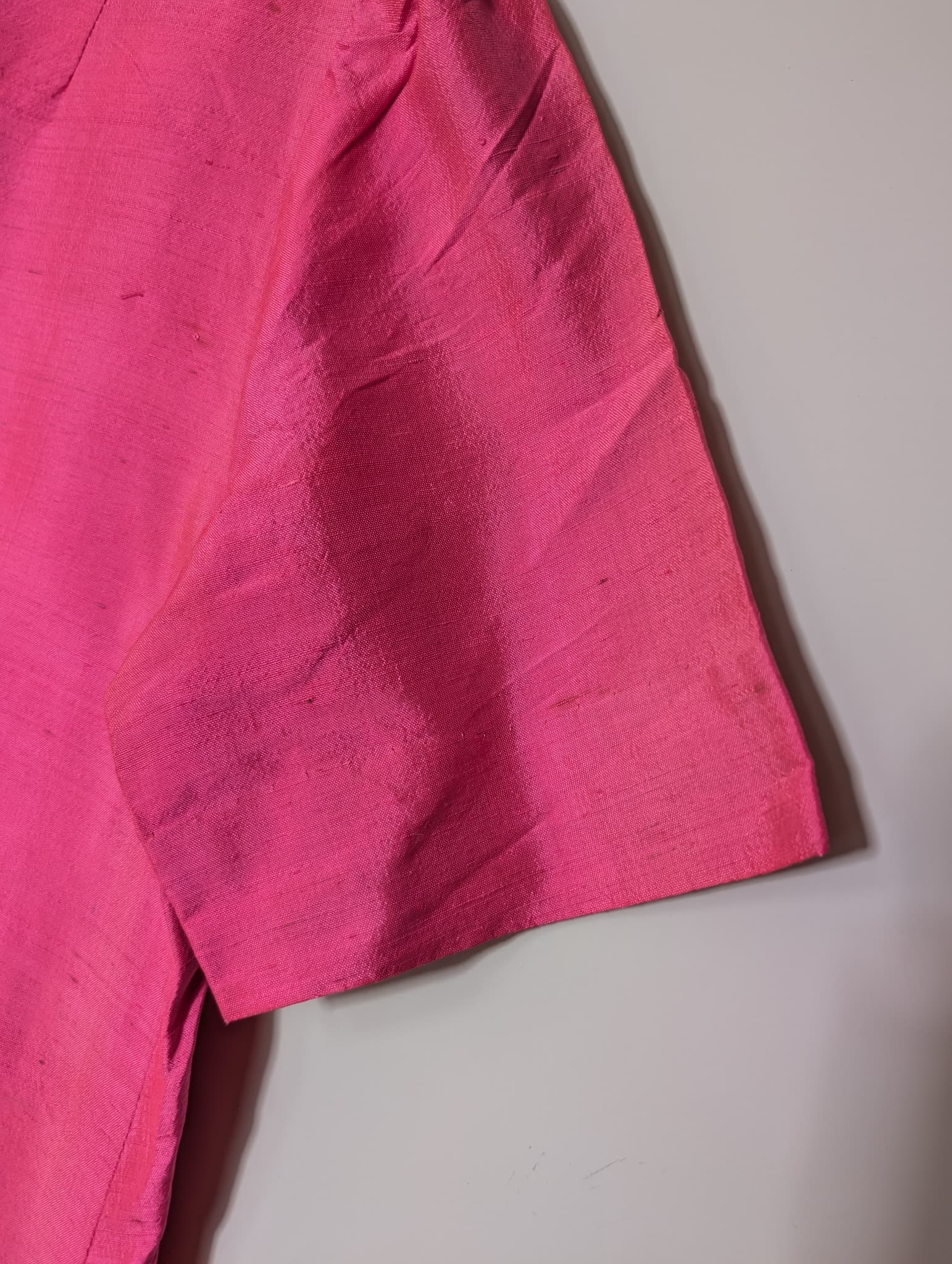Vintage Raw Silk Cheongsam Tunic Dress Hot Pink — photo 4 of 8