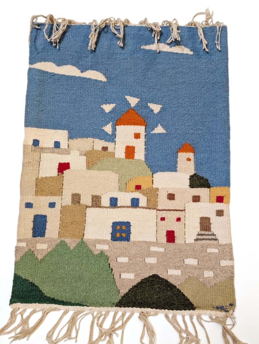 Vintage Roka Athens Handwoven Greek Village Tapestry Wall Hanging — photo 1 of 7