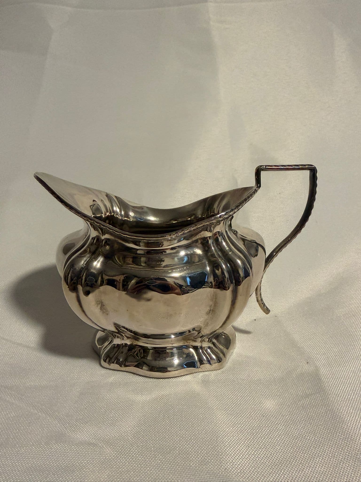 Vintage Silver Plated Creamer Pitcher Scalloped Design — photo 2 of 8