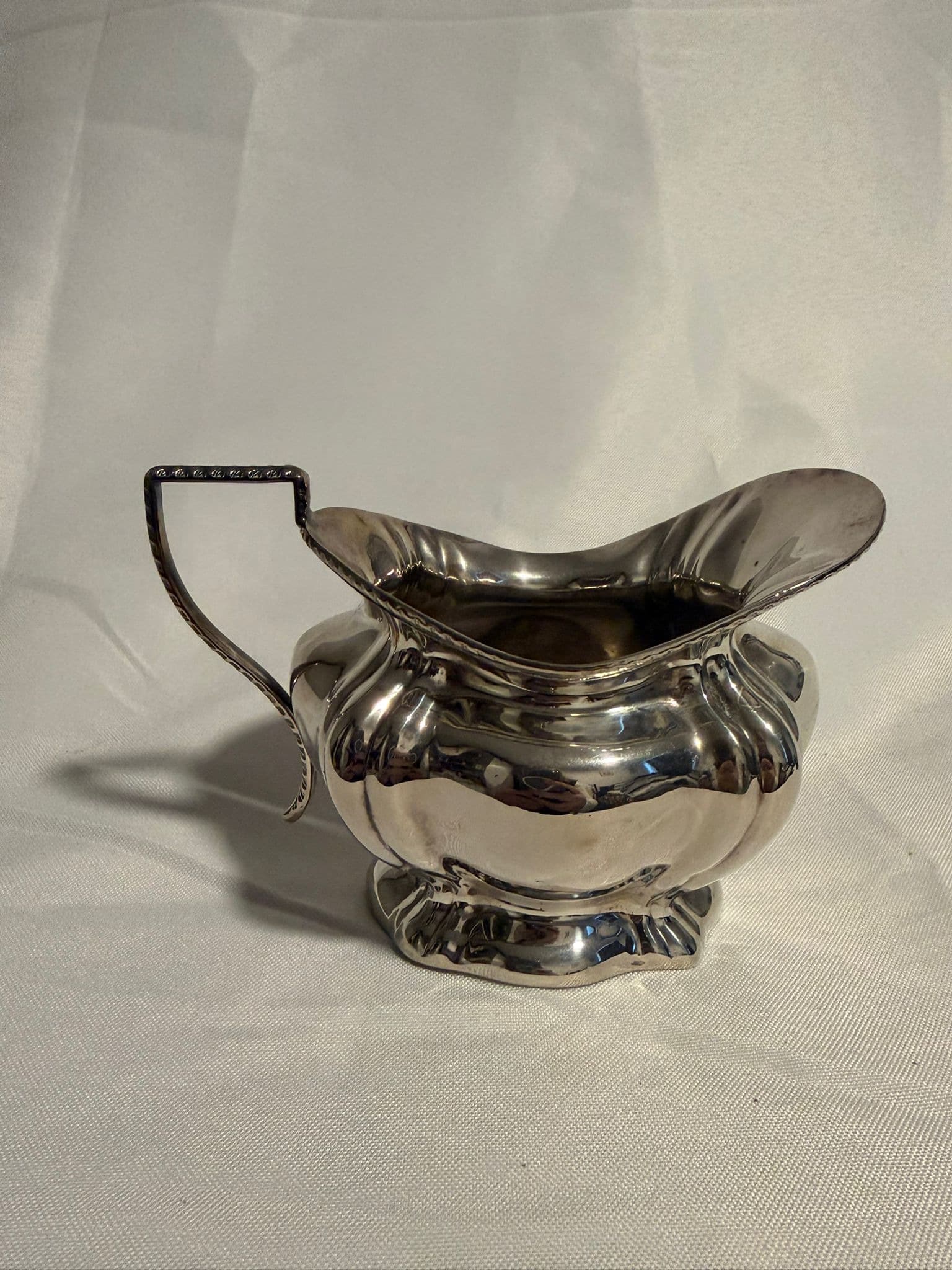 Vintage Silver Plated Creamer Pitcher Scalloped Design — photo 4 of 8