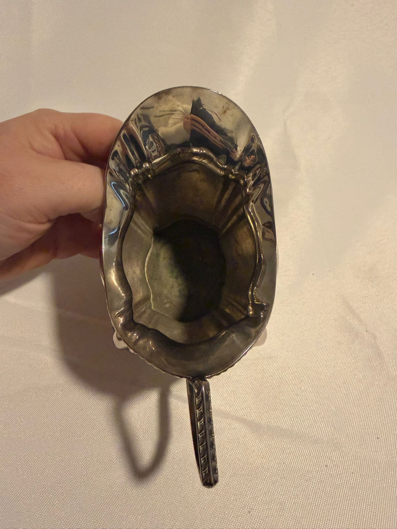 Vintage Silver Plated Creamer Pitcher Scalloped Design — photo 6 of 8