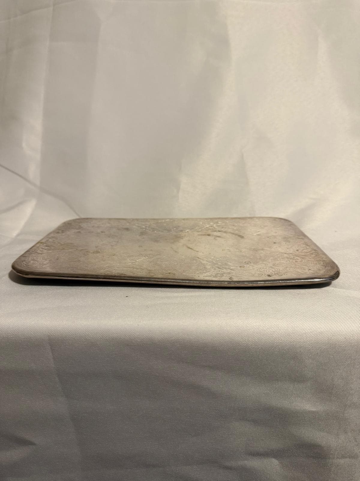 Vintage Silver Plated Rectangular Serving Tray Floral Engraved — photo 2 of 7