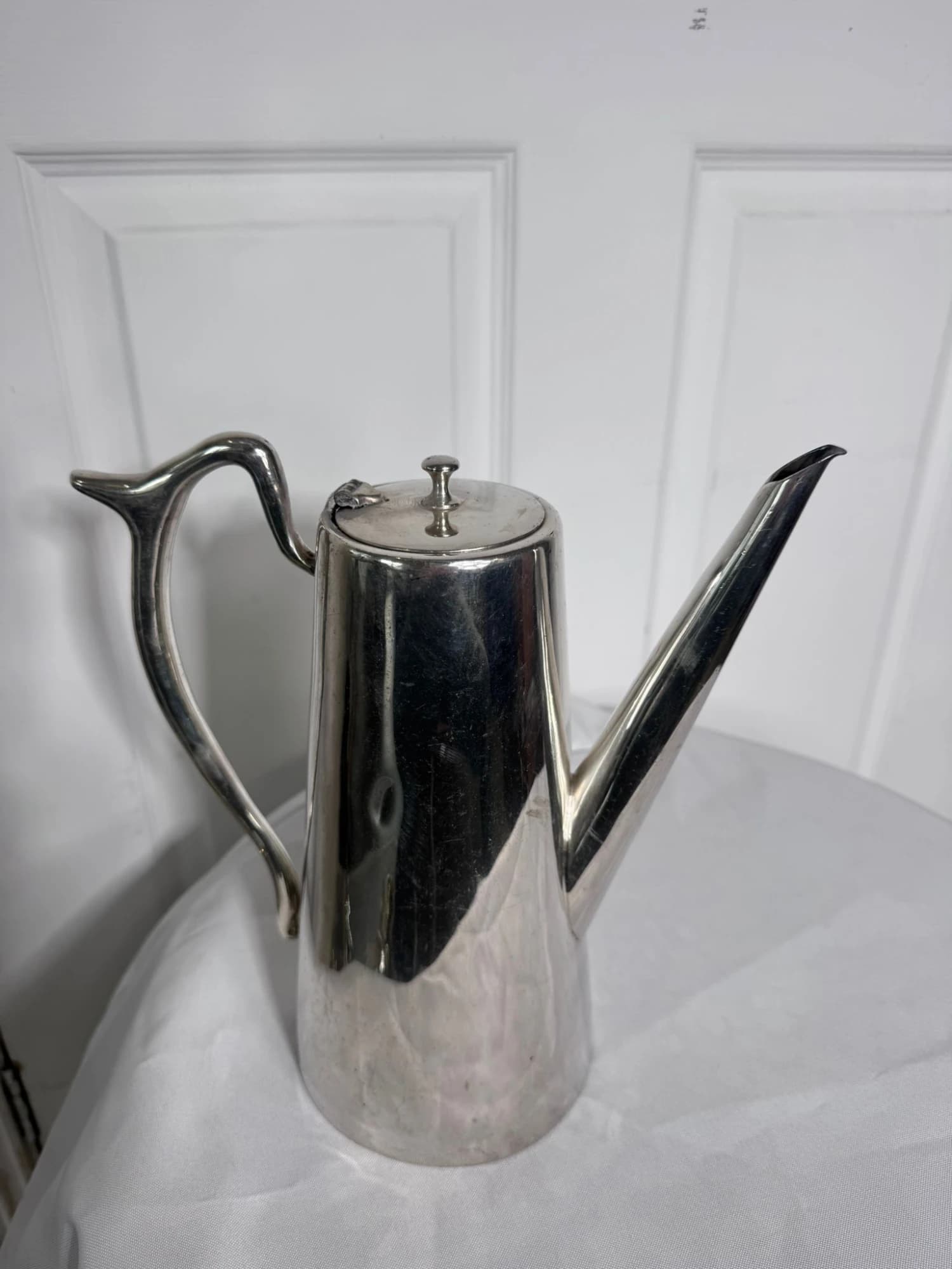 Vintage Silver Plated Tapered Coffee Pot - Elegant Mid-Century Style — photo 2 of 12