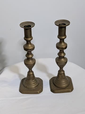 Vintage Solid Brass Candlestick Holders Set of 2 — photo 2 of 2