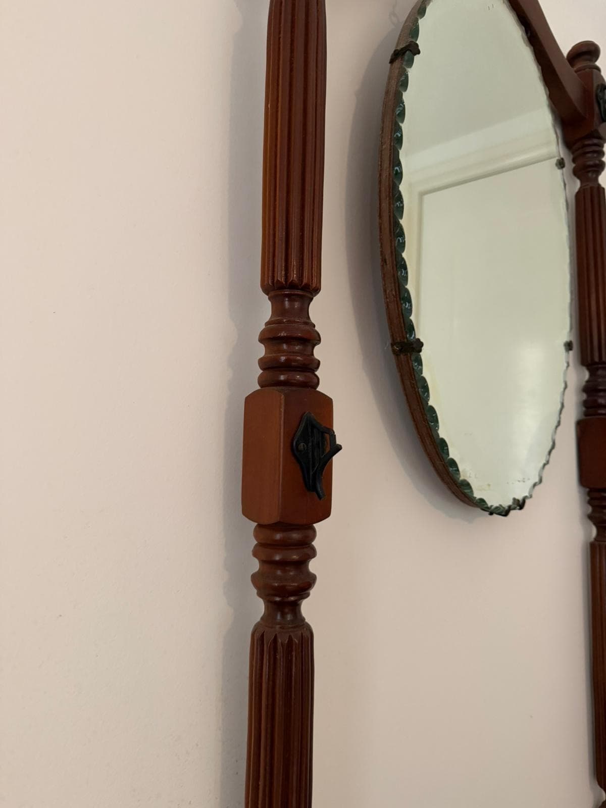 Vintage Victorian Style Wooden Hall Stand with Bevelled Mirror and Coat Hooks — photo 4 of 10
