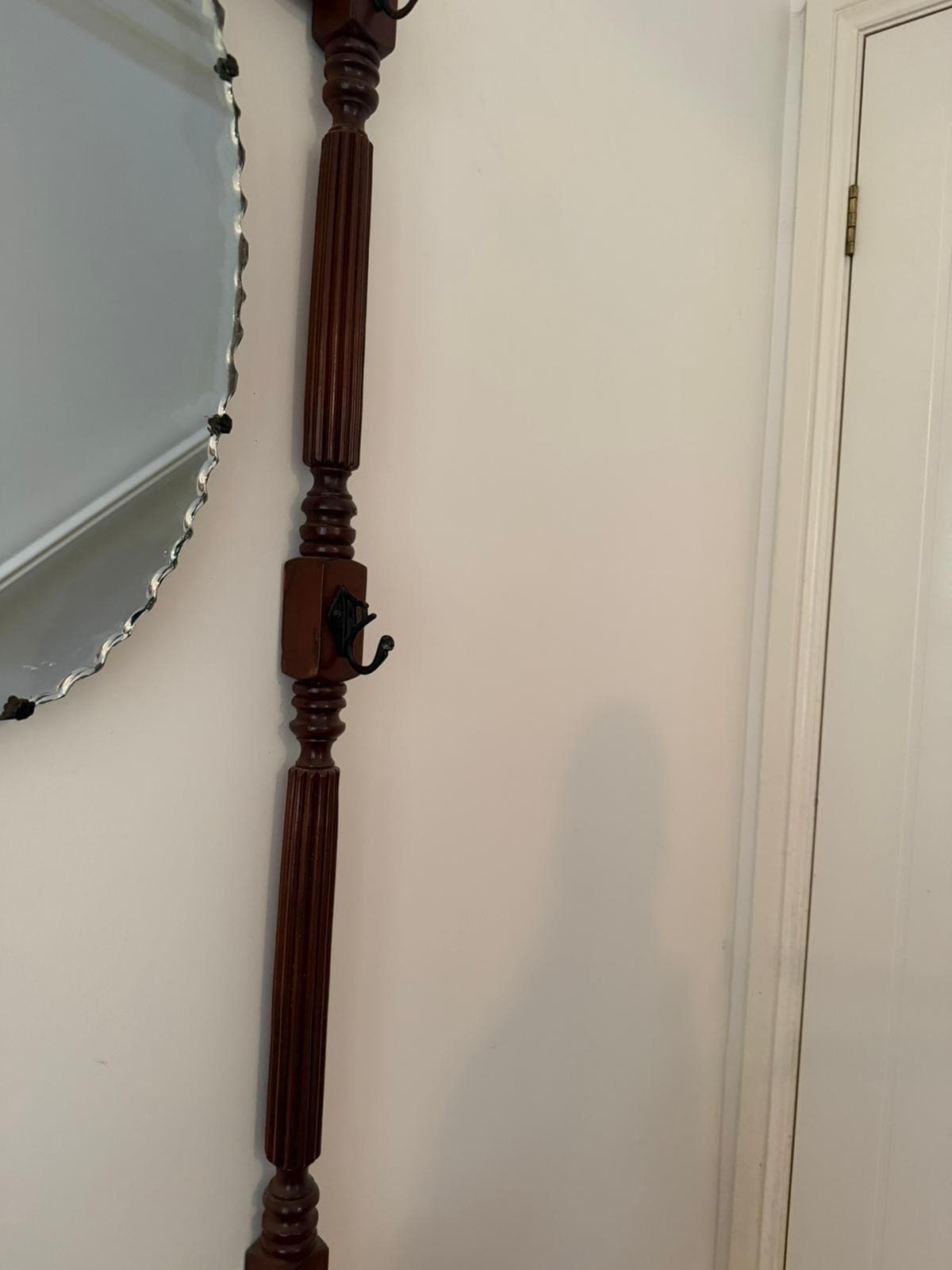 Vintage Victorian Style Wooden Hall Stand with Bevelled Mirror and Coat Hooks — photo 5 of 10