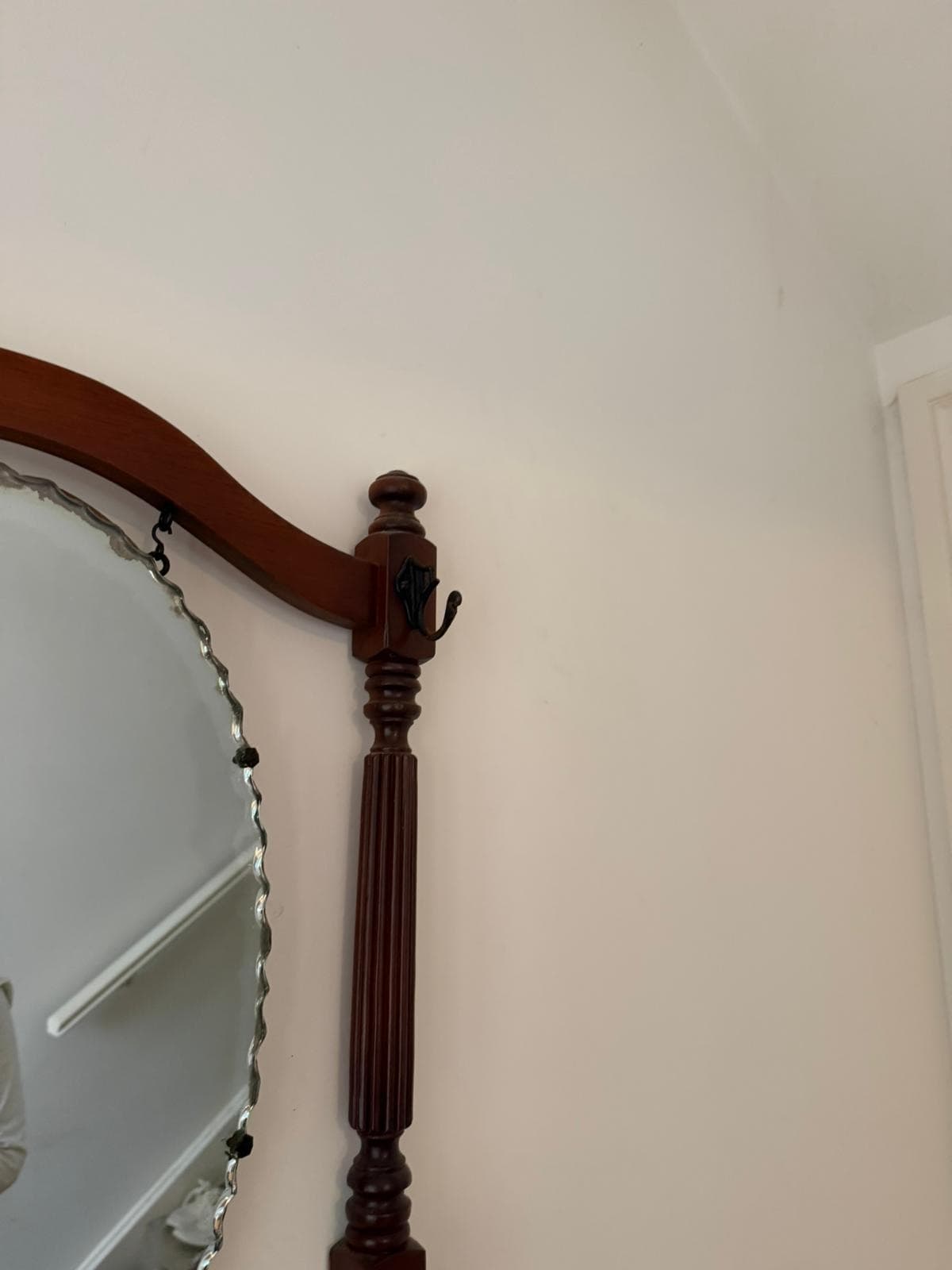 Vintage Victorian Style Wooden Hall Stand with Bevelled Mirror and Coat Hooks — photo 8 of 10