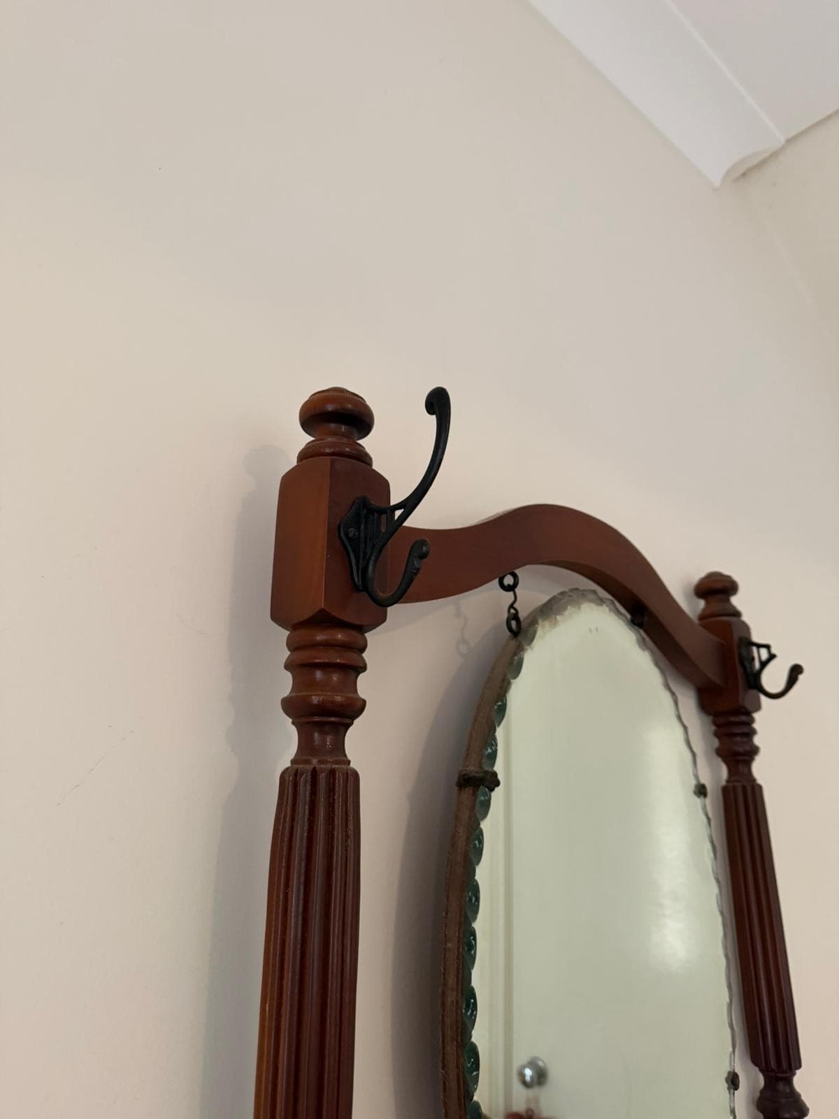 Vintage Victorian Style Wooden Hall Stand with Bevelled Mirror and Coat Hooks — photo 10 of 10