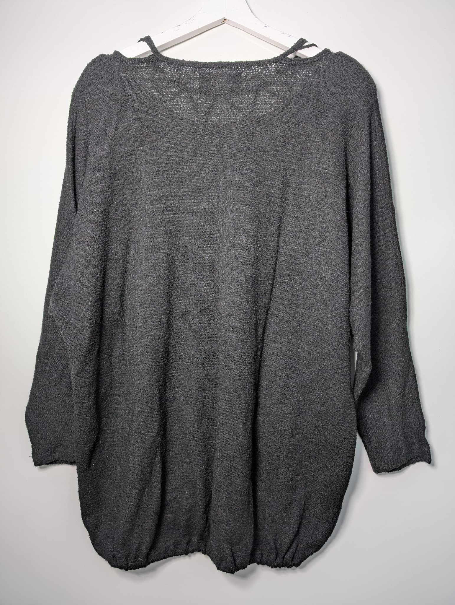 Vivian Chan Shaw Knit Sweater Lattice Neckline Black — photo 4 of 7
