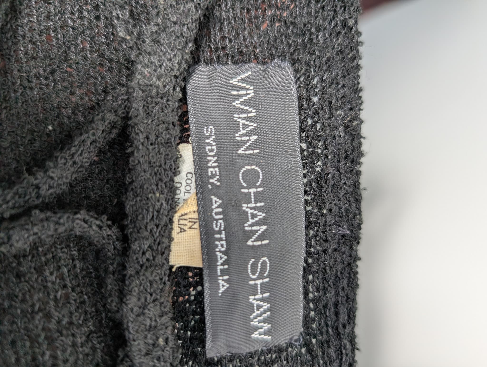 Vivian Chan Shaw Knit Sweater Lattice Neckline Black — photo 5 of 7