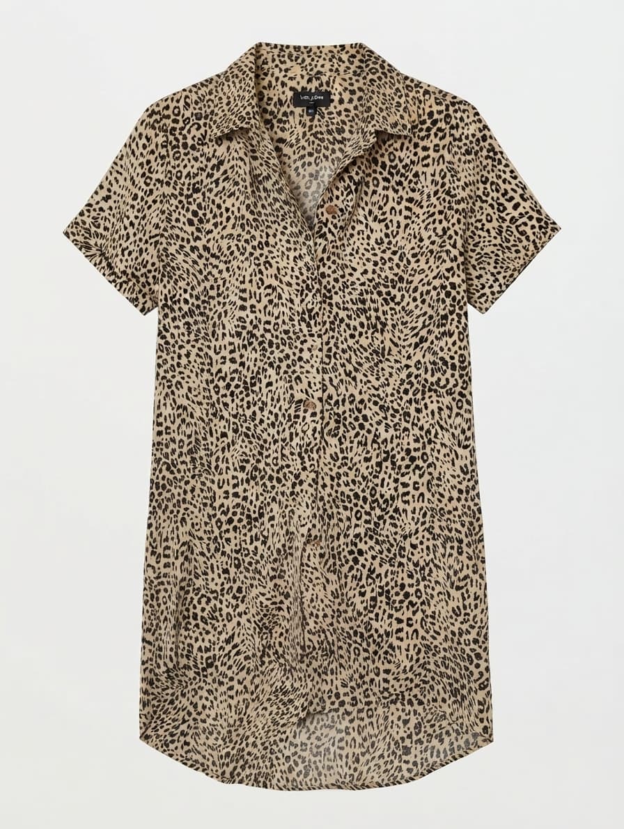 Volcom Corpo Class Leopard Print Shirt Dress Size S — photo 1 of 7