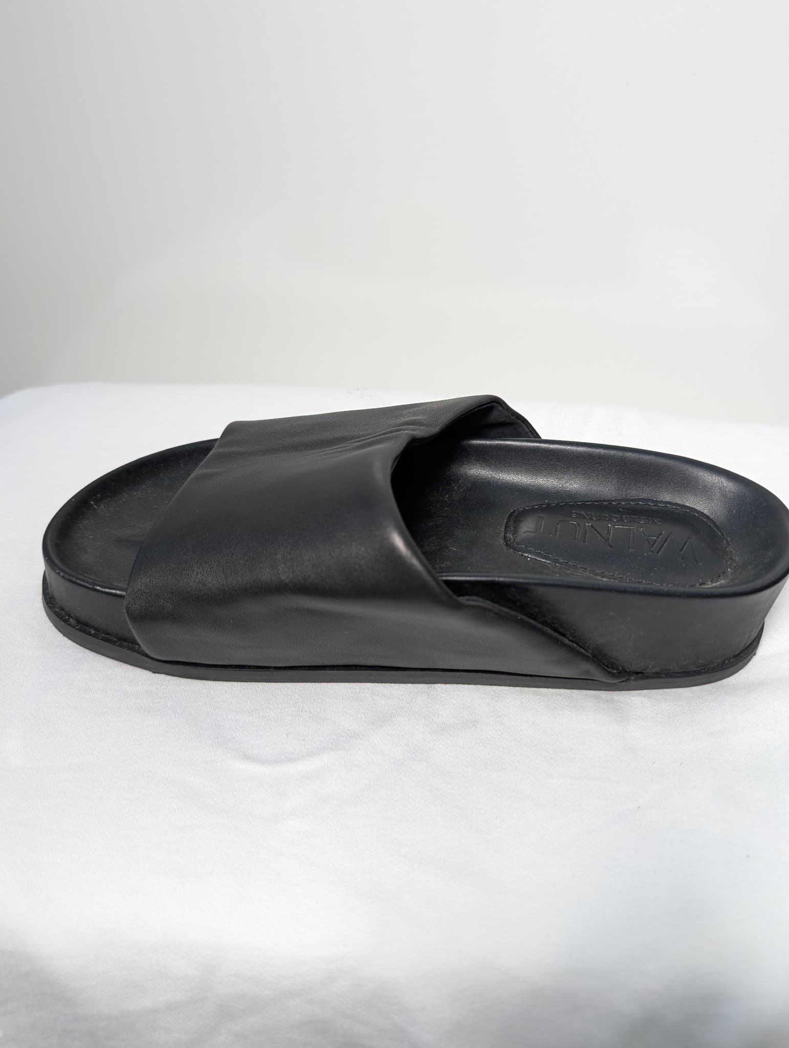 Walnut Melbourne Kendall Platform Slides Black Leather Size 37 — photo 3 of 9