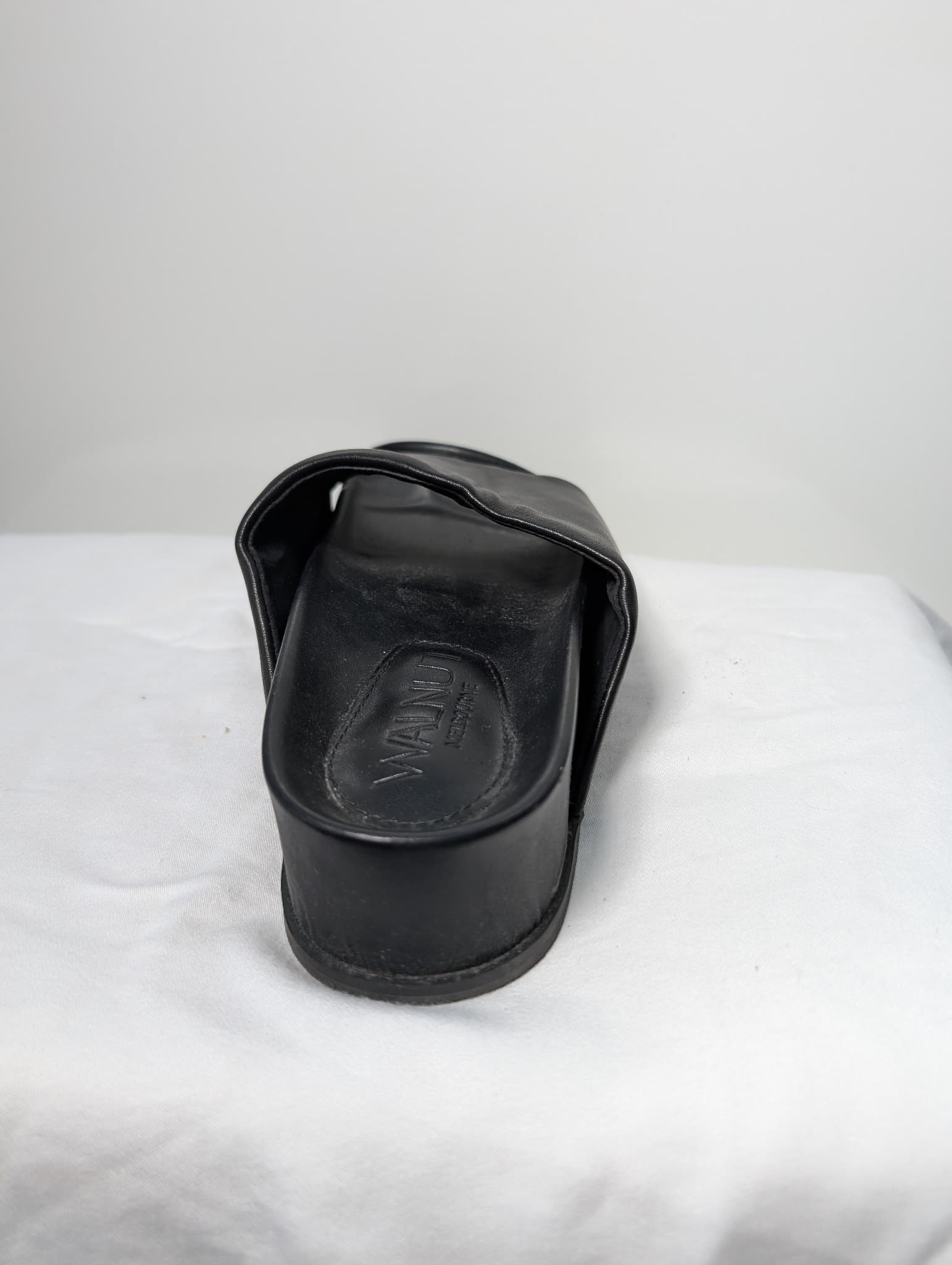 Walnut Melbourne Kendall Platform Slides Black Leather Size 37 — photo 4 of 9