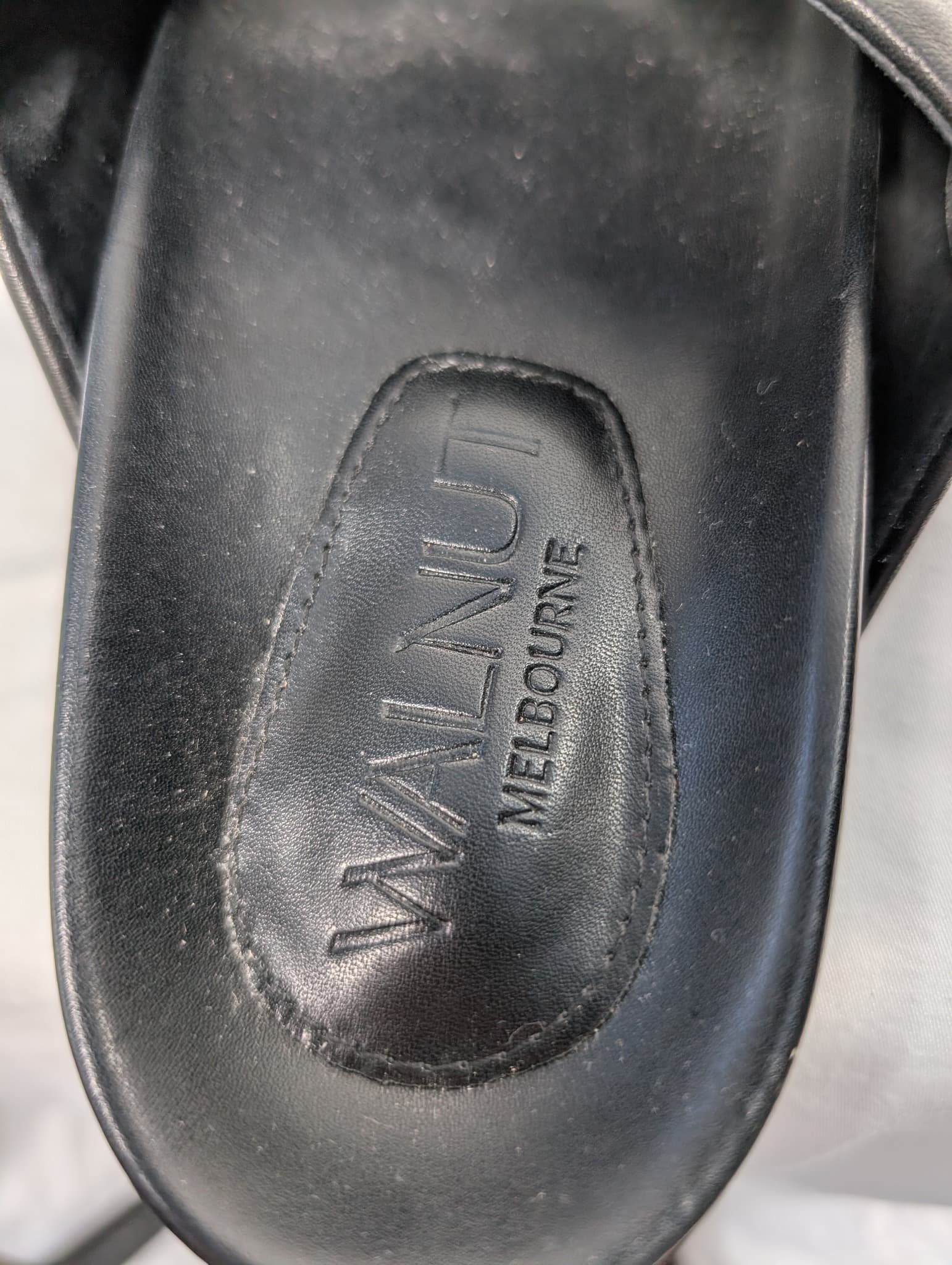 Walnut Melbourne Kendall Platform Slides Black Leather Size 37 — photo 7 of 9