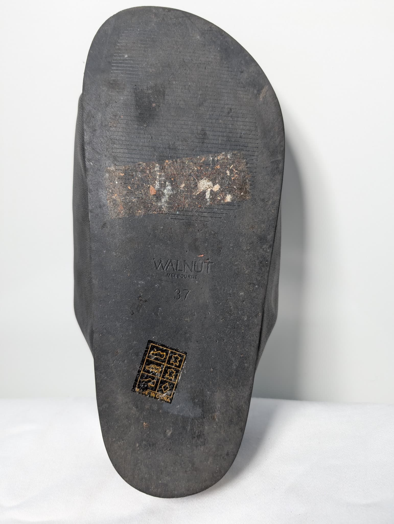 Walnut Melbourne Kendall Platform Slides Black Leather Size 37 — photo 8 of 9