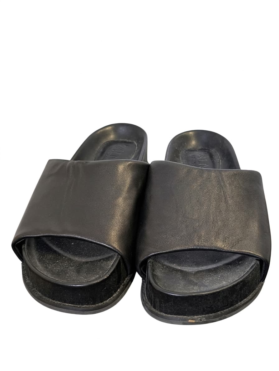 Walnut Melbourne Platform Slide Sandals Black Leather Women's EU 37 — photo 1 of 6