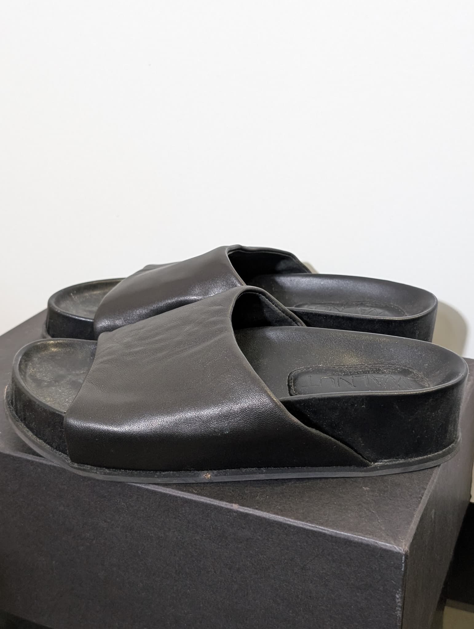 Walnut Melbourne Platform Slide Sandals Black Leather Women's EU 37 — photo 2 of 6