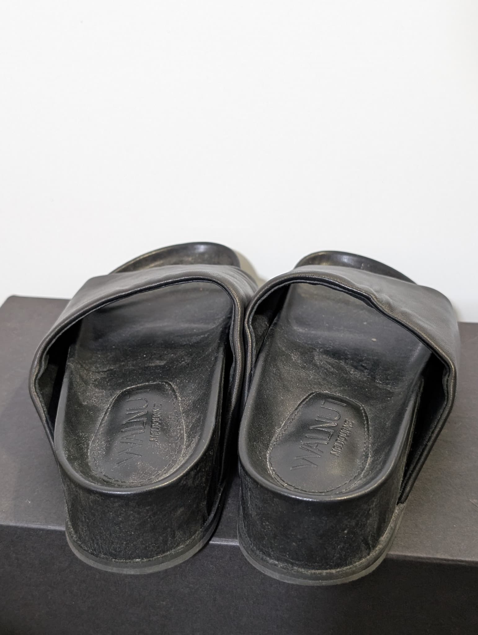 Walnut Melbourne Platform Slide Sandals Black Leather Women's EU 37 — photo 3 of 6