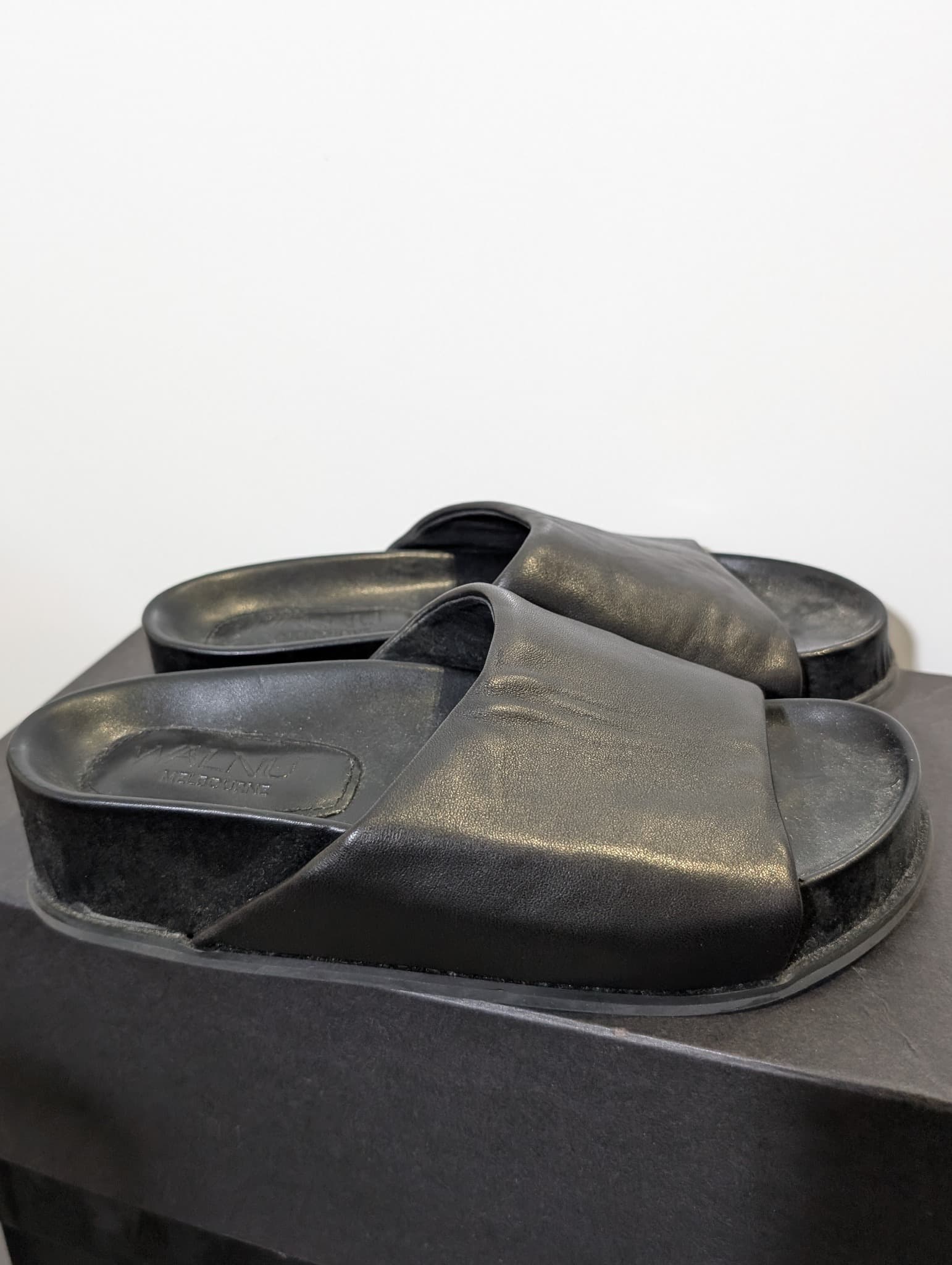 Walnut Melbourne Platform Slide Sandals Black Leather Women's EU 37 — photo 6 of 6