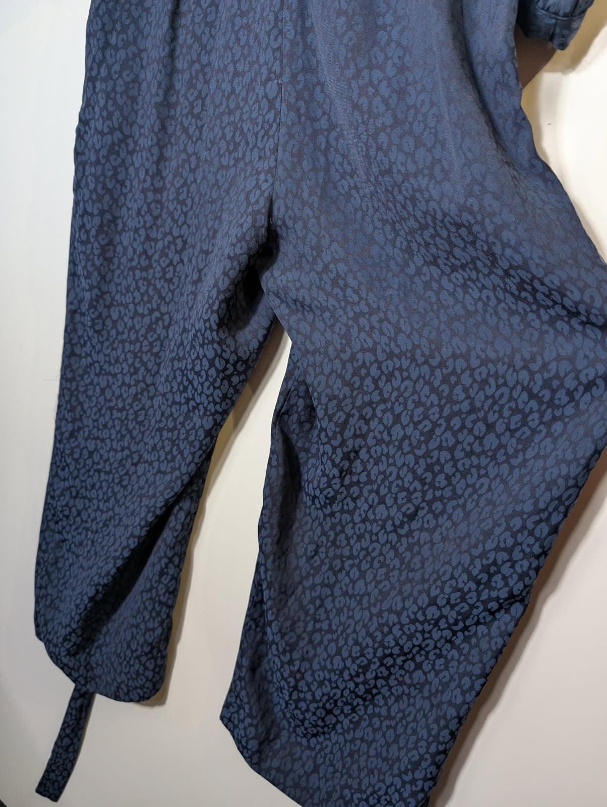 Whistles Floral Jacquard Wrap Jumpsuit Navy Blue UK 10 — photo 5 of 8