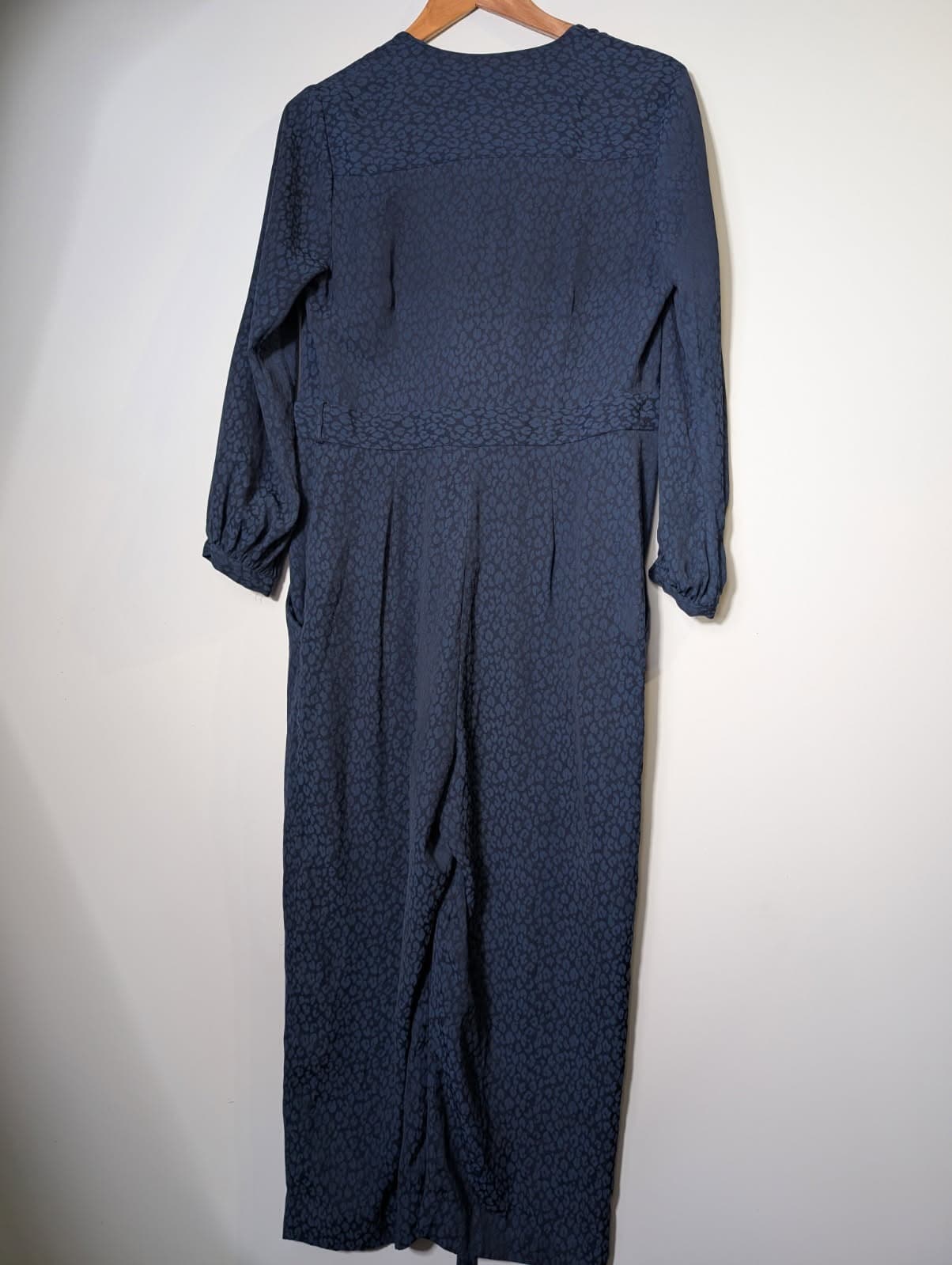 Whistles Floral Jacquard Wrap Jumpsuit Navy Blue UK 10 — photo 7 of 8