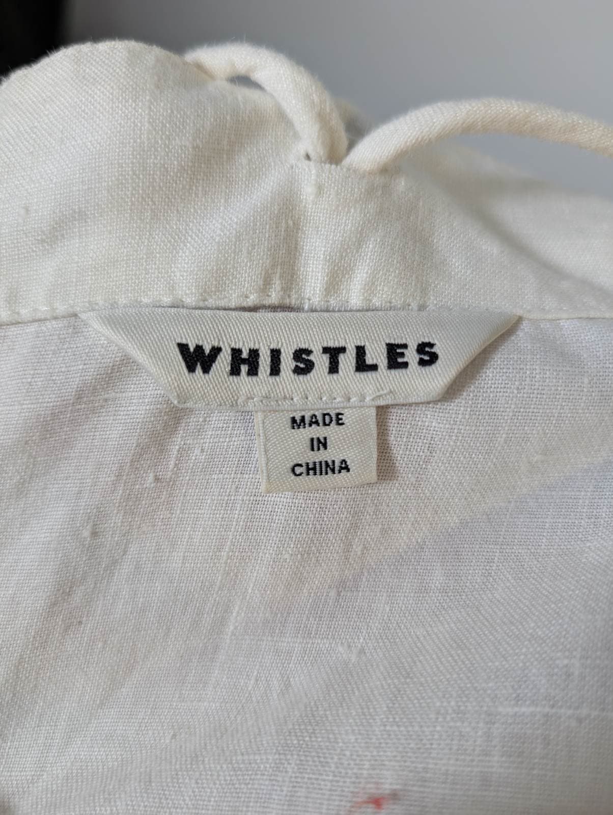 Whistles Linen Blend High Neck Tank Top White Women's UK 10 — photo 4 of 9