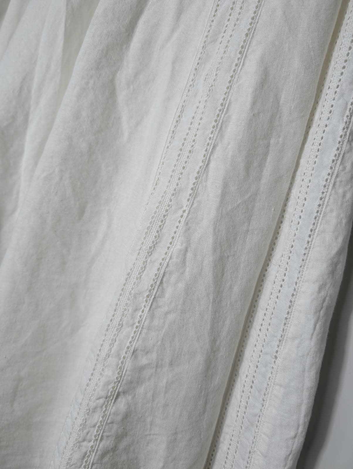 White Linen Midi Skirt with Eyelet Lace Detail EU 46 — photo 2 of 7