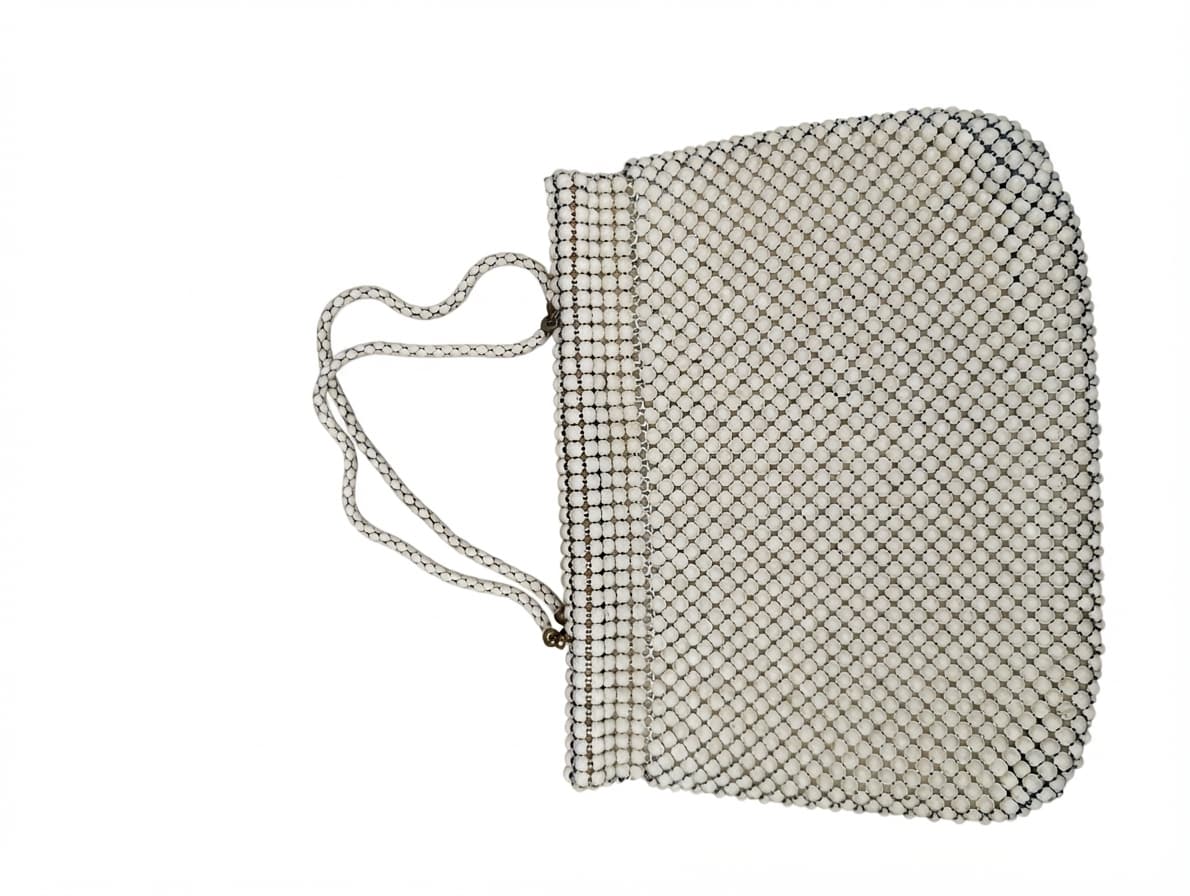 WHITING & DAVIS CO. Vintage Mesh Handbag White — photo 1 of 8
