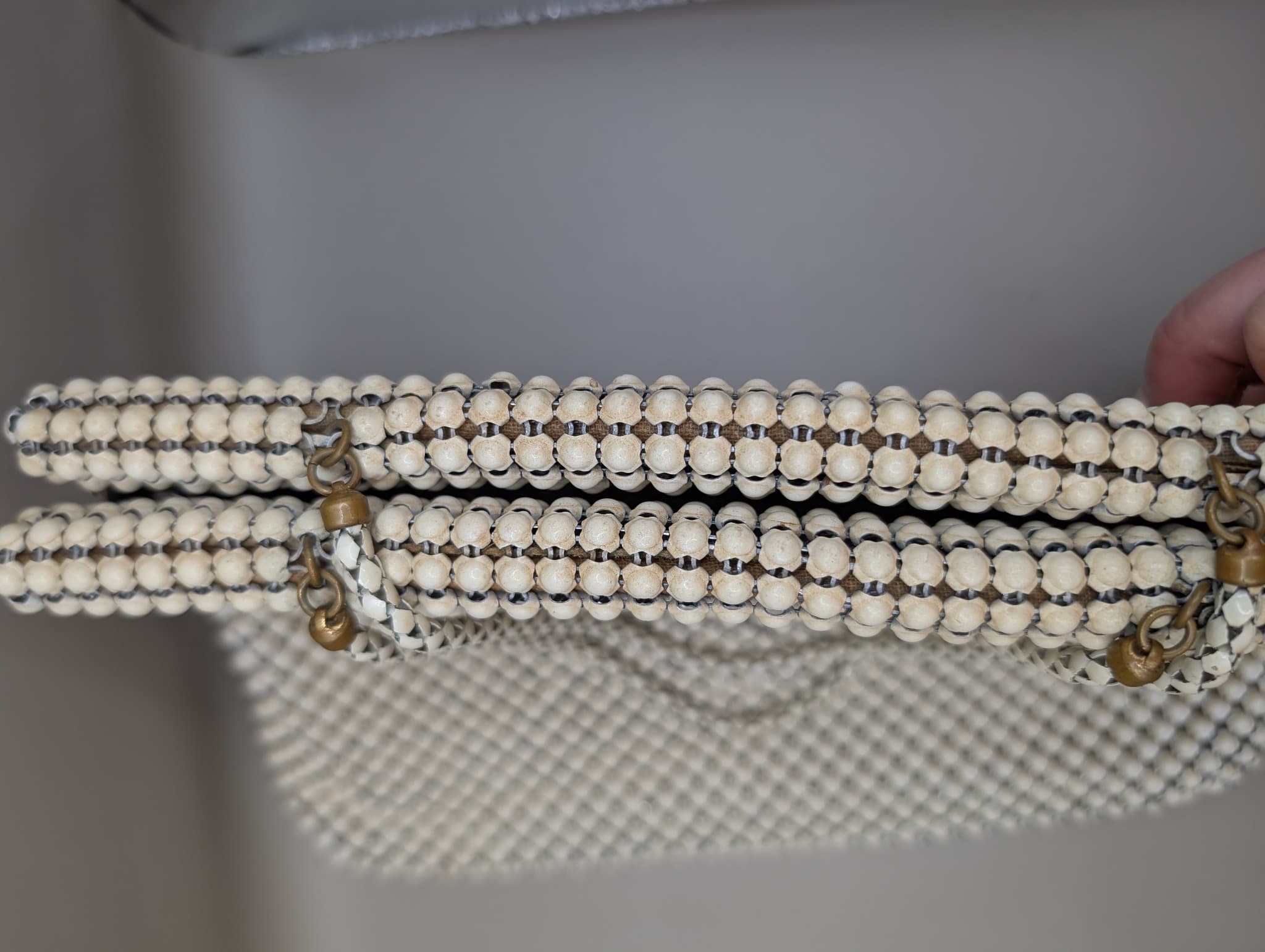WHITING & DAVIS CO. Vintage Mesh Handbag White — photo 4 of 8