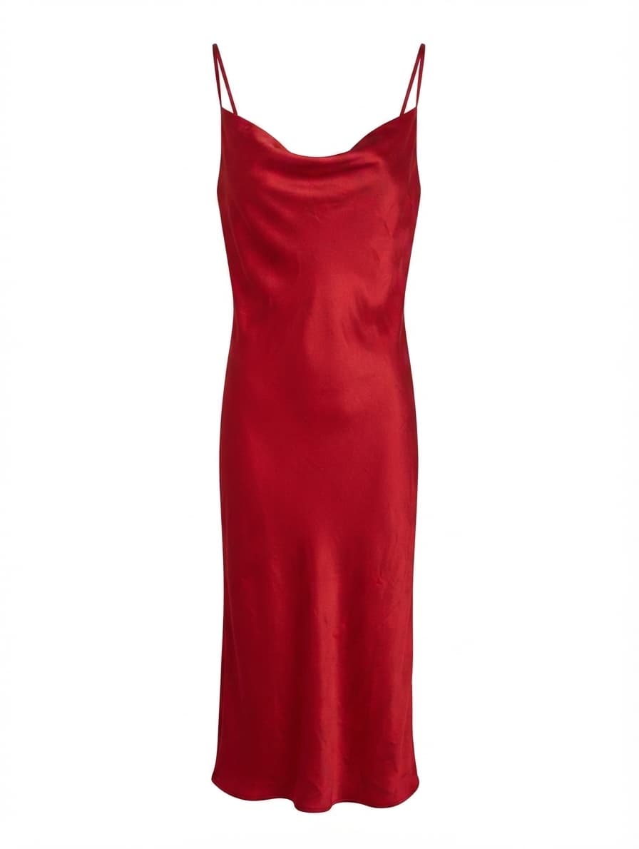 Whyte Valentyne Satin Cowl Neck Midi Slip Dress Red Size 6 — photo 1 of 6