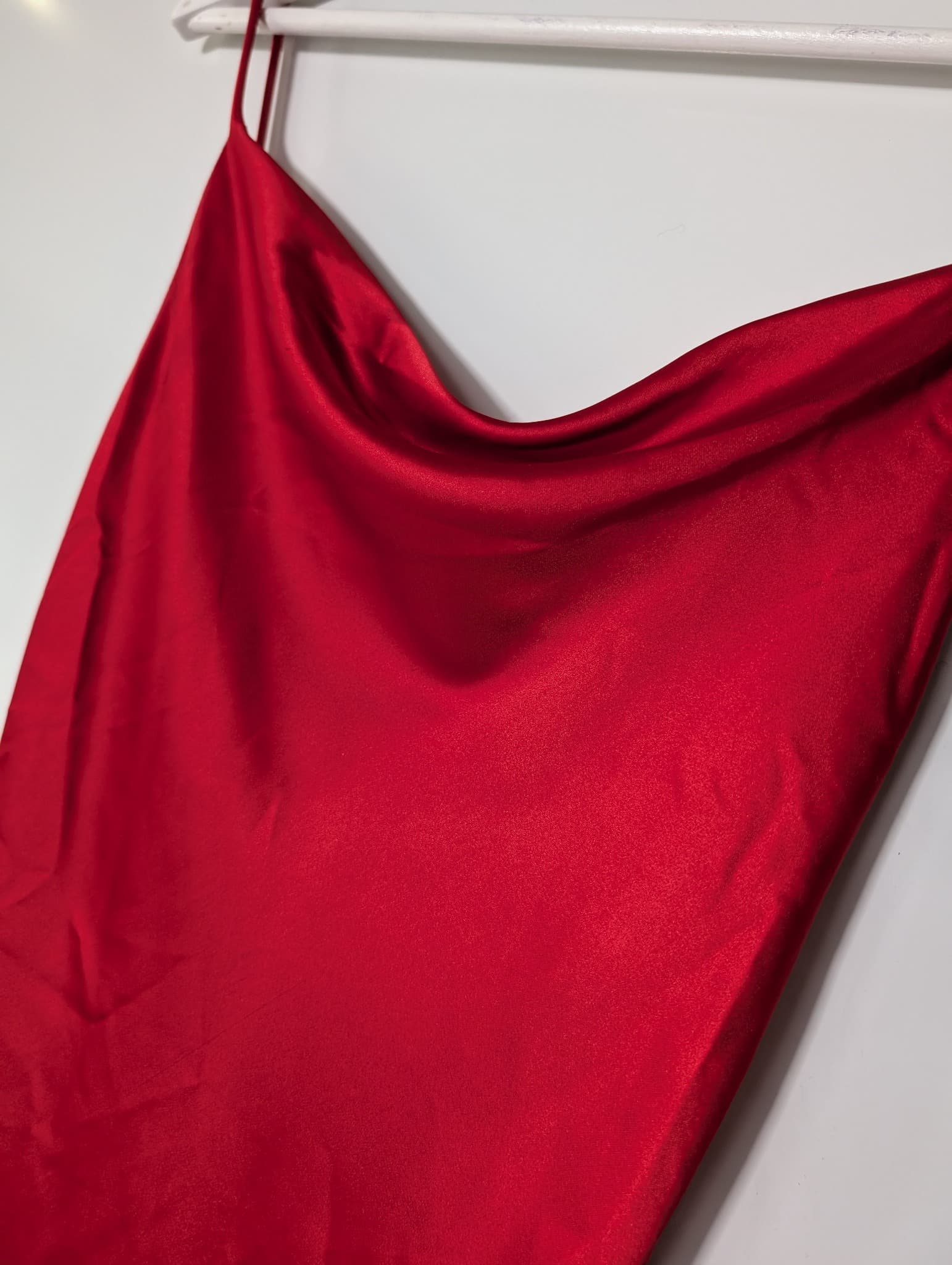 Whyte Valentyne Satin Cowl Neck Midi Slip Dress Red Size 6 — photo 2 of 6