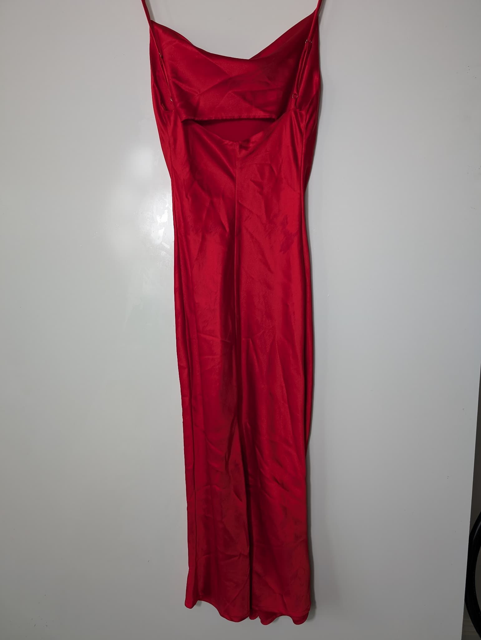 Whyte Valentyne Satin Cowl Neck Midi Slip Dress Red Size 6 — photo 4 of 6