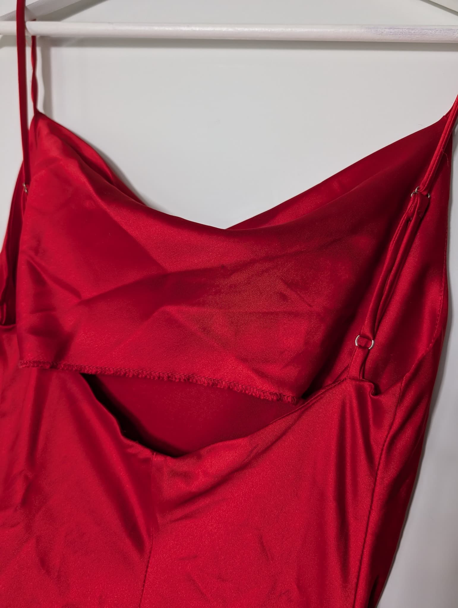Whyte Valentyne Satin Cowl Neck Midi Slip Dress Red Size 6 — photo 5 of 6