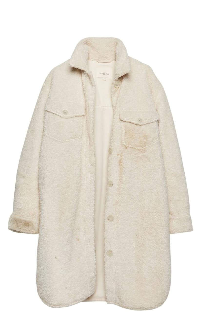 Wilfred Free Teddy Shacket - Cream Sherpa Faux Fur Jacket Size S — photo 1 of 6