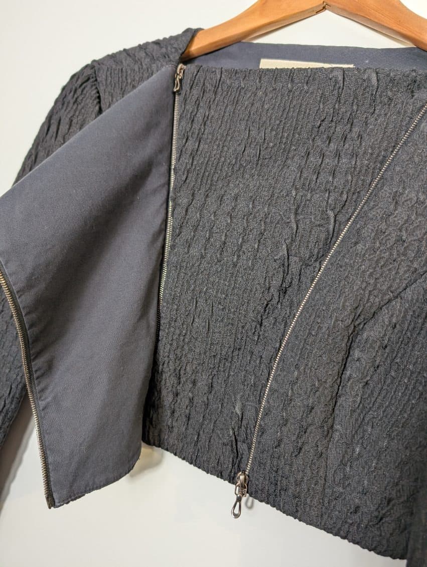 Willow Textured Cropped Biker Jacket - Black Women's Size 8 — photo 2 of 10