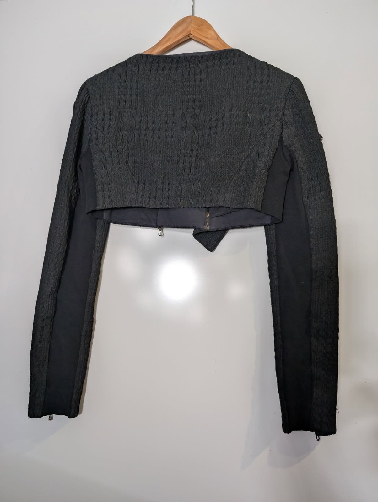 Willow Textured Cropped Biker Jacket - Black Women's Size 8 — photo 7 of 10