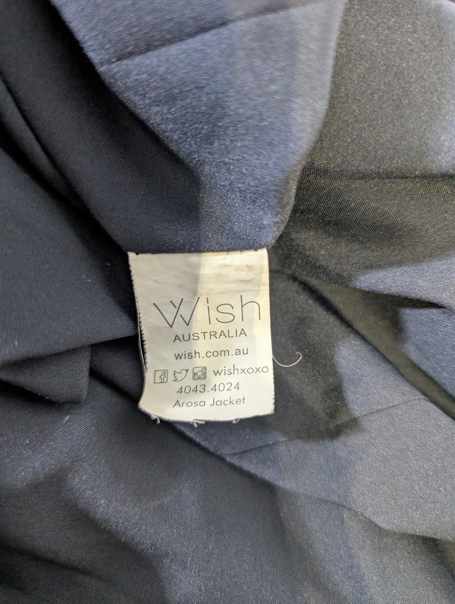 Wish The Label Navy Blue Zipper Detail Blazer Jacket AU 12 — photo 5 of 8
