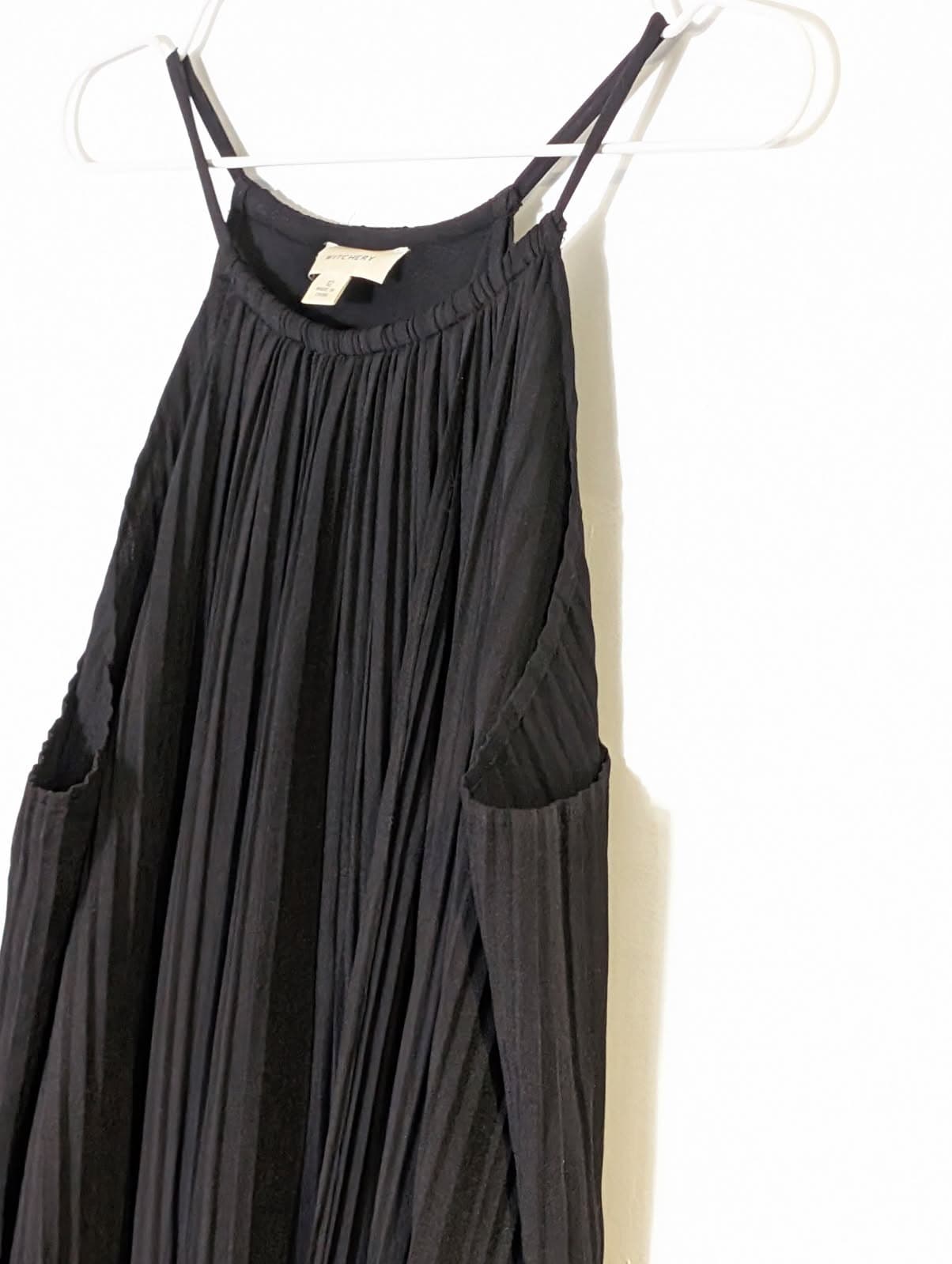 Witchery Black Pleated Sleeveless Dress - Size 12 — photo 6 of 8