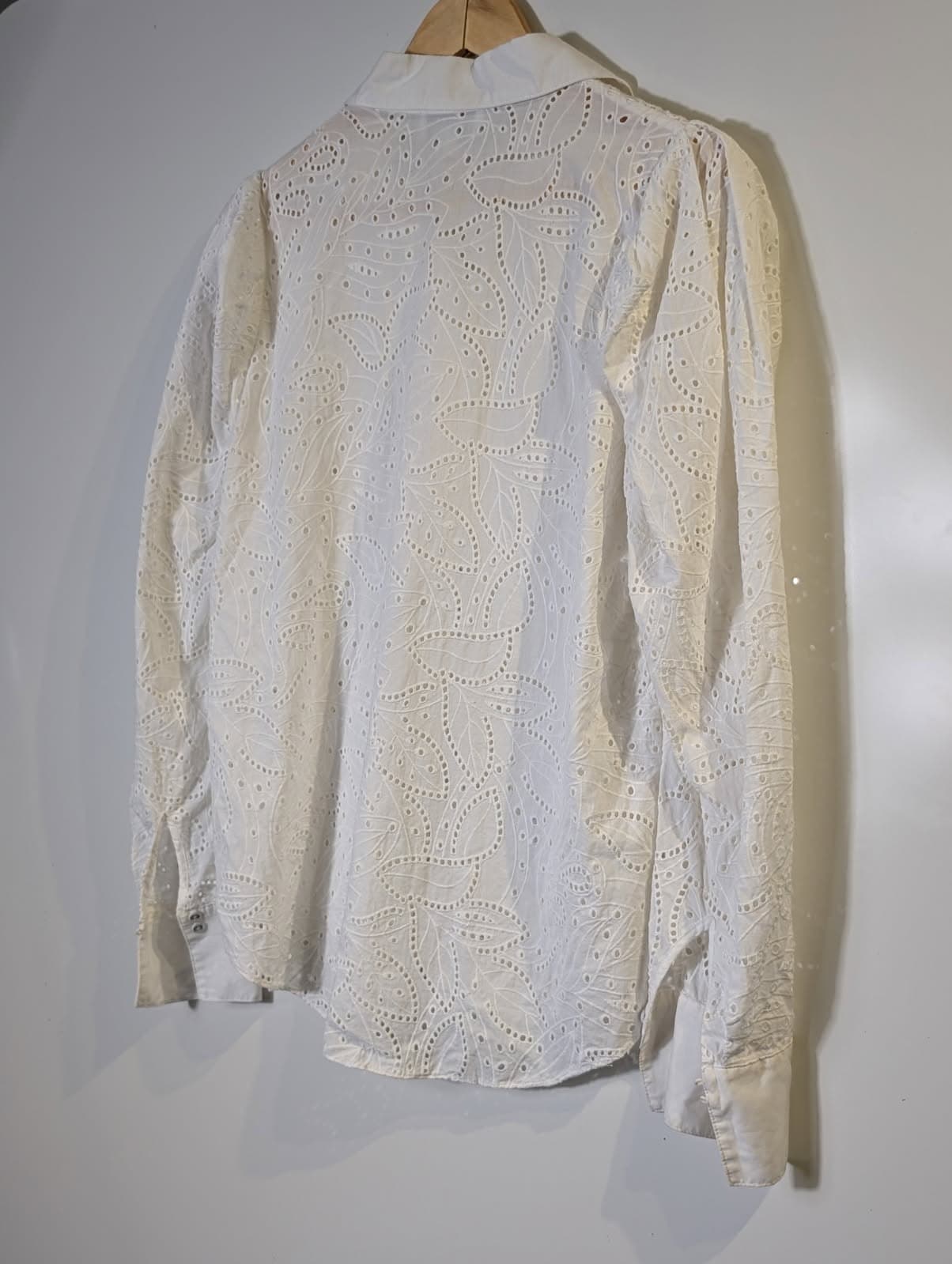 Witchery Broderie Anglaise Button-Down Shirt White Women's Size 8 — photo 4 of 9