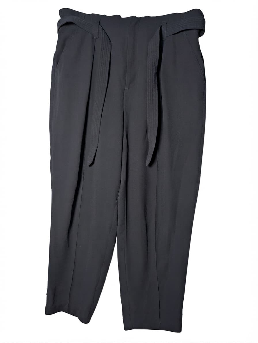Witchery High-Waisted Tie-Waist Trousers Black Women's Size 16 — photo 1 of 7