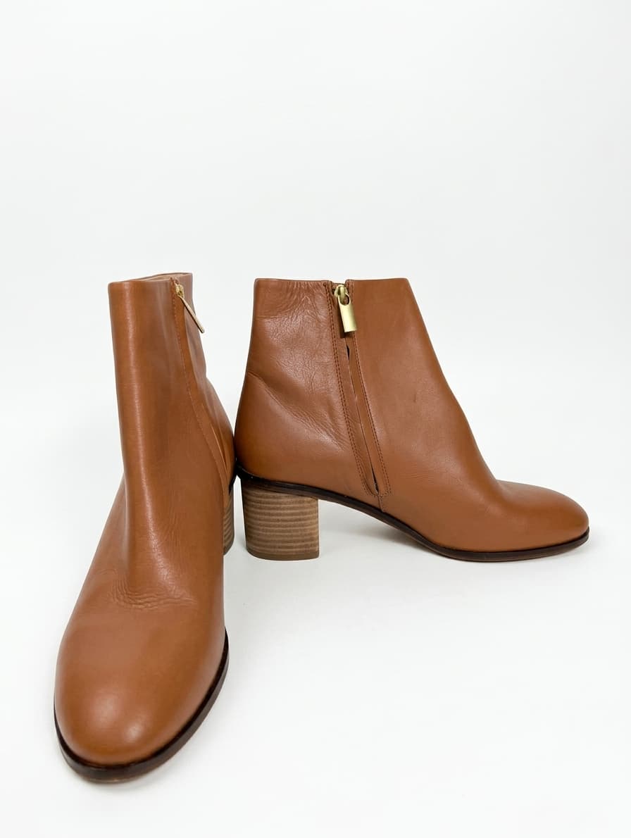 Witchery Leather Ankle Boots Tan Brown Size 41