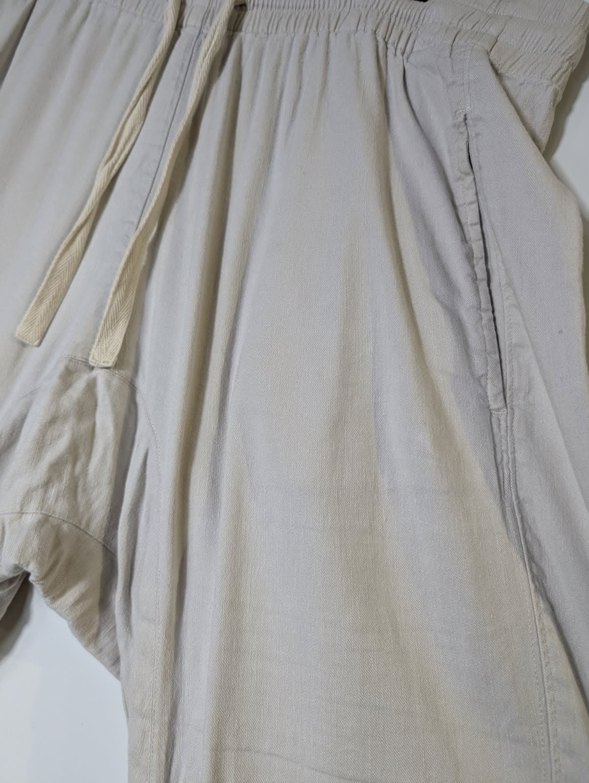 Witchery Linen Blend Drawstring Jogger Pants Beige Women's Size 12 — photo 2 of 8