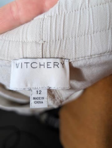 Witchery Linen Blend Drawstring Jogger Pants Beige Women's Size 12 — photo 4 of 8