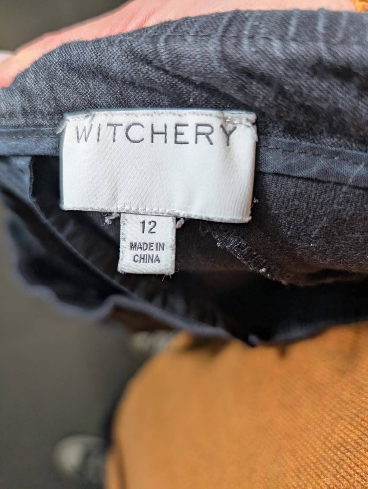 Witchery Linen Blend Elastic Waist Shorts Charcoal Grey Size 12 — photo 2 of 7