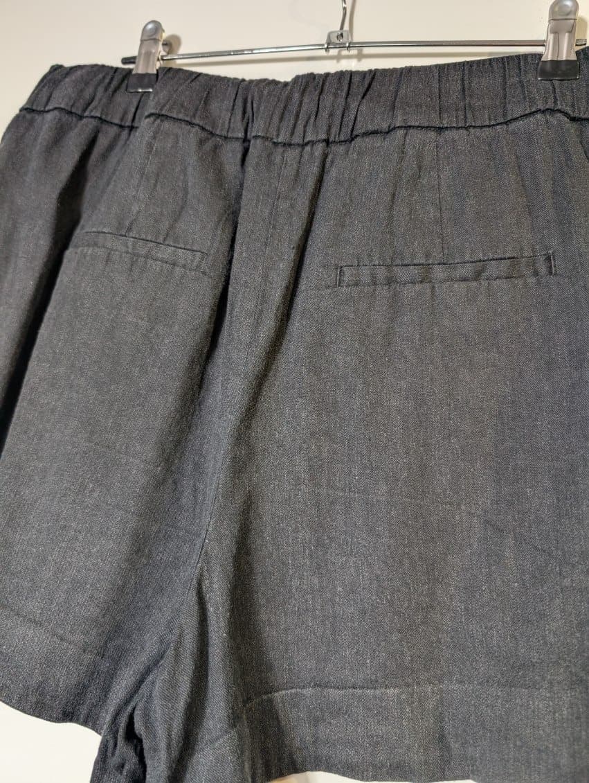 Witchery Linen Blend Elastic Waist Shorts Charcoal Grey Size 12 — photo 3 of 7