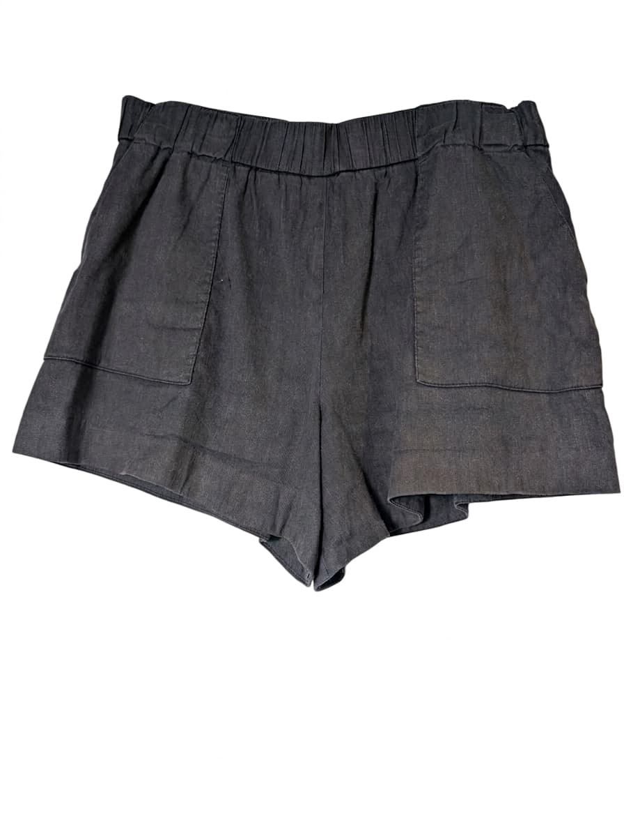 Witchery Linen Blend Elastic Waist Shorts Charcoal Grey Size 12 — photo 1 of 7